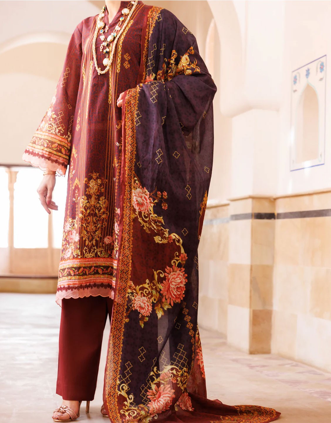 Almirah 3 Piece Festive Lawn Suit | ALP-3PS-1976