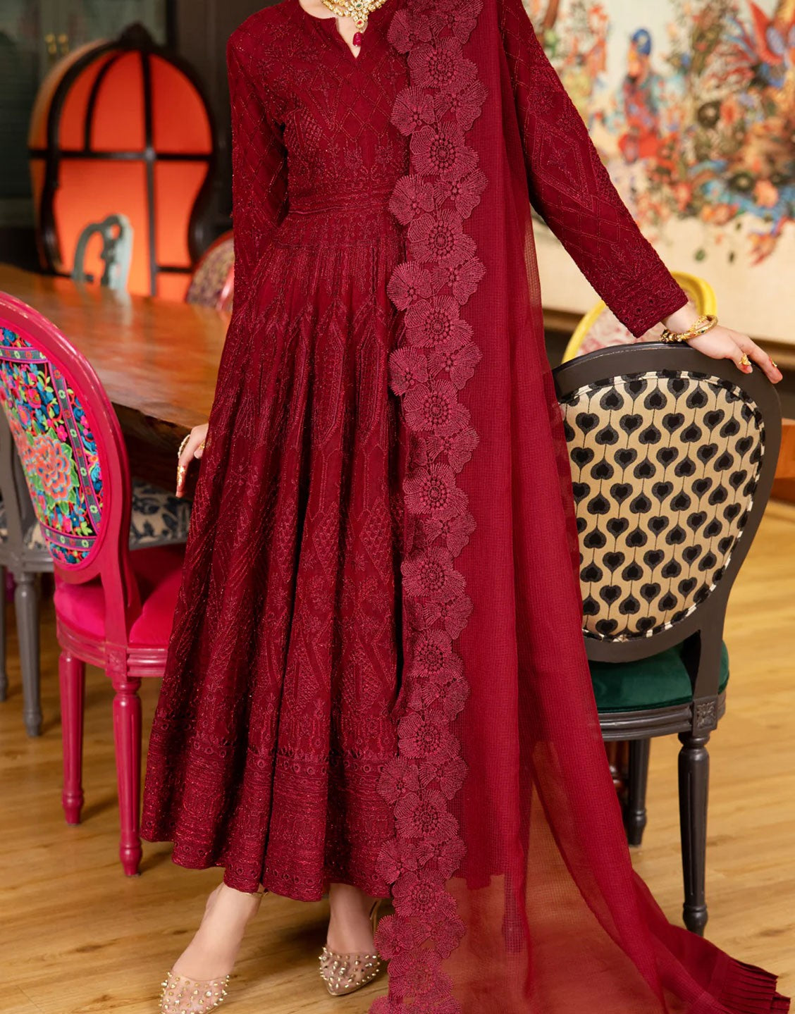 Almirah 3 Piece Poly Net Formal Wedding Dress | ALP-3PS-1974