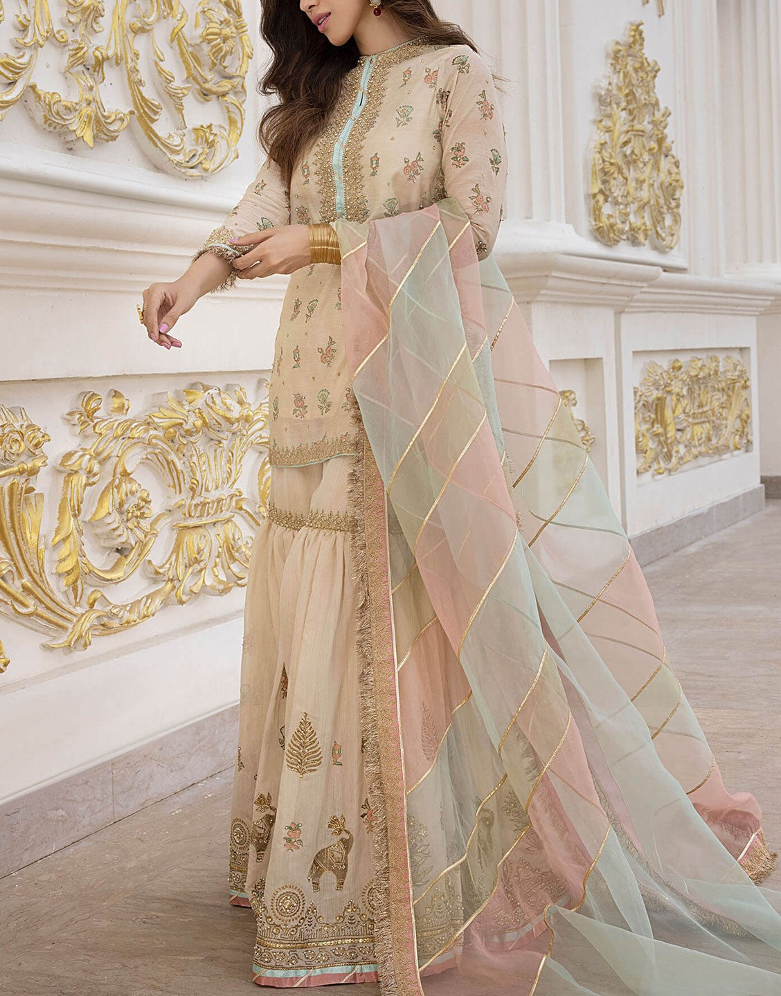 Asifa & Nabeel Formal Silk Wedding Wear Dress | Shayari