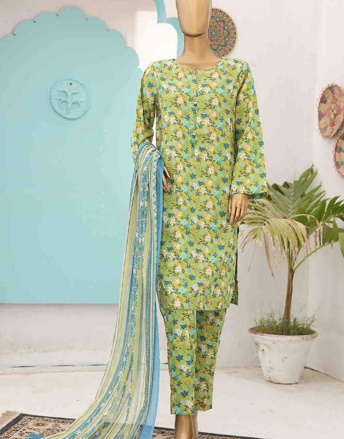 Bin Saeed 3 Piece Printed Summer Lawn Suit | SMCD-0110