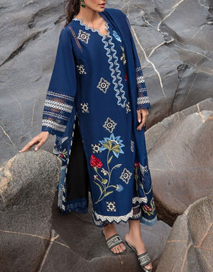 Crimson Luxury Midnight Blue Lawn Suit | Into The Wild - Midnight Blue