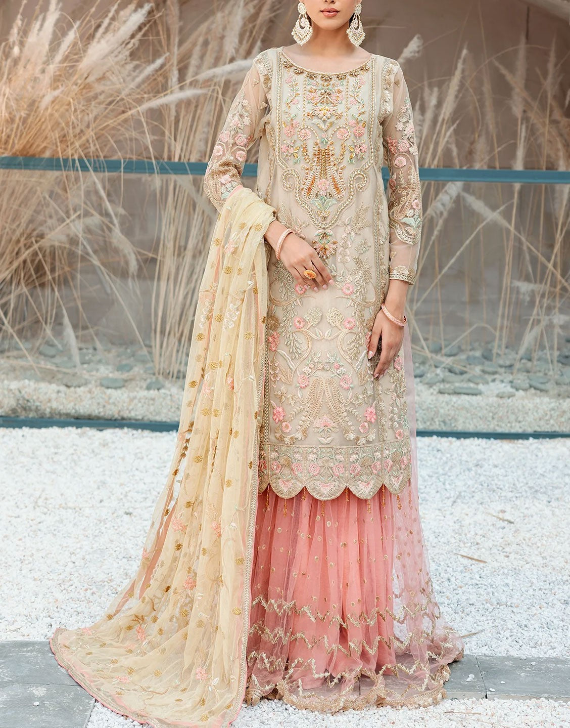 Emaan Adeel Formal Net Wedding Wear Dress | BL-507