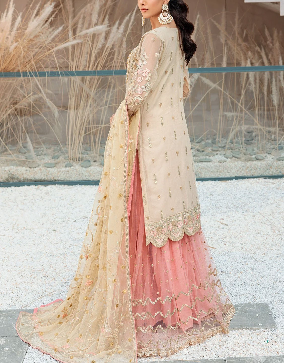 Emaan Adeel Formal Net Wedding Wear Dress | BL-507