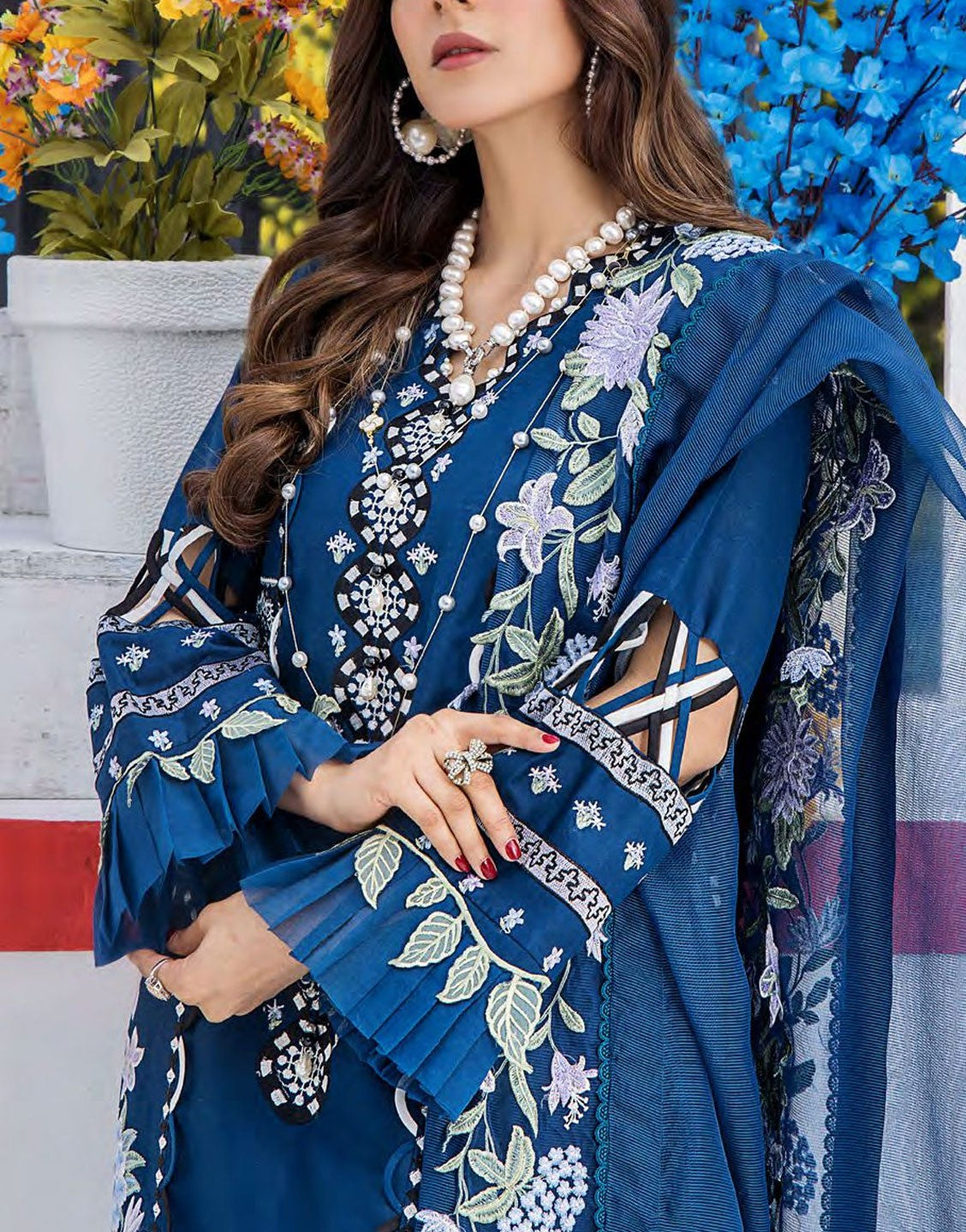 EshAisha Embroidered Luxury Lawn Dress | EA-FL-511 - Out of Stock