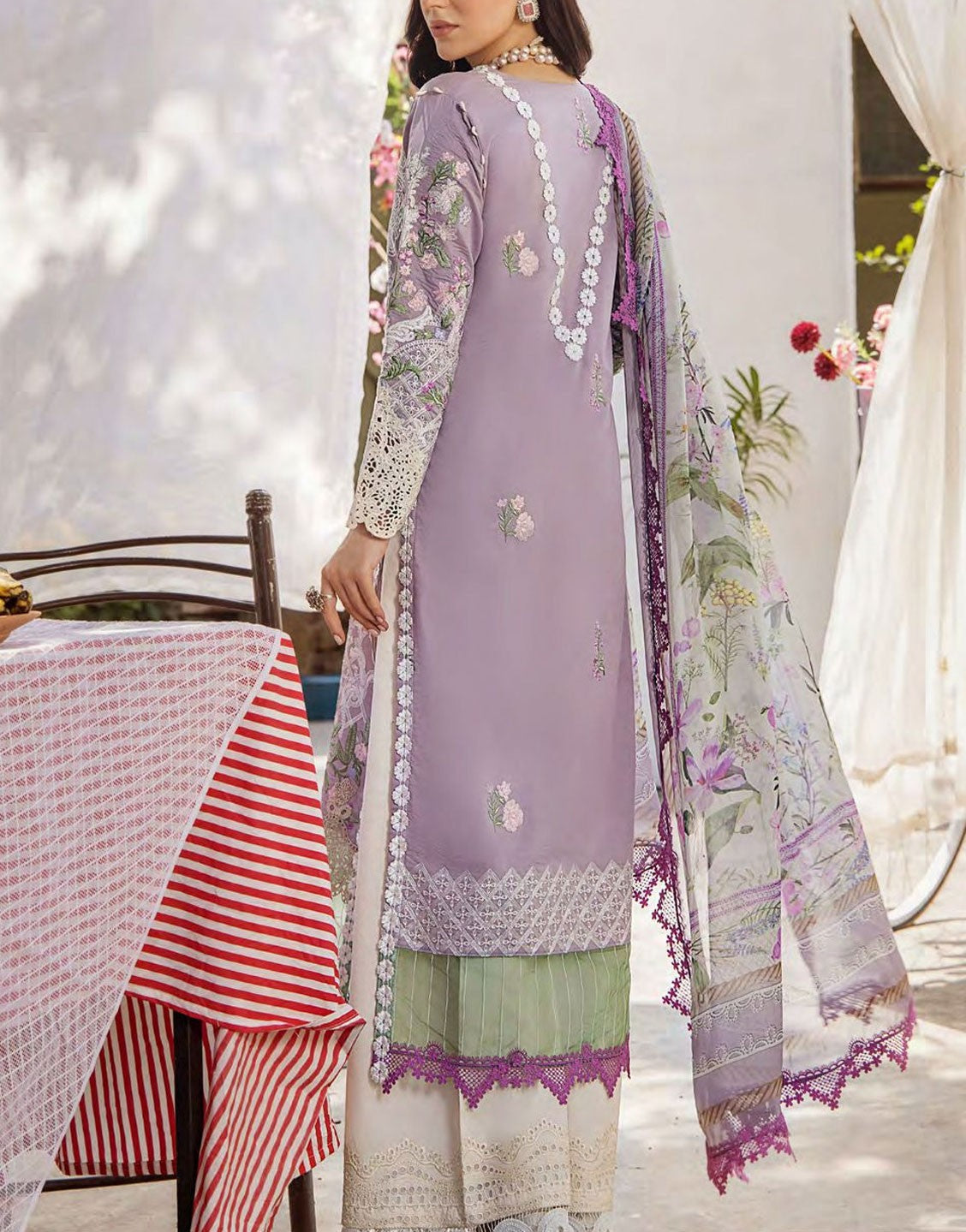 EshAisha Embroidered Luxury Summer EID Lawn Dress | EA-5115 - Out of Stock