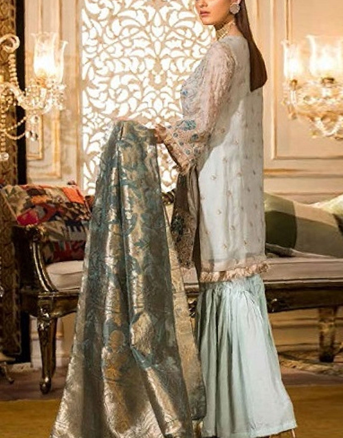 EshAisha Luxury Fancy Chiffon Wedding Dress | EA 511