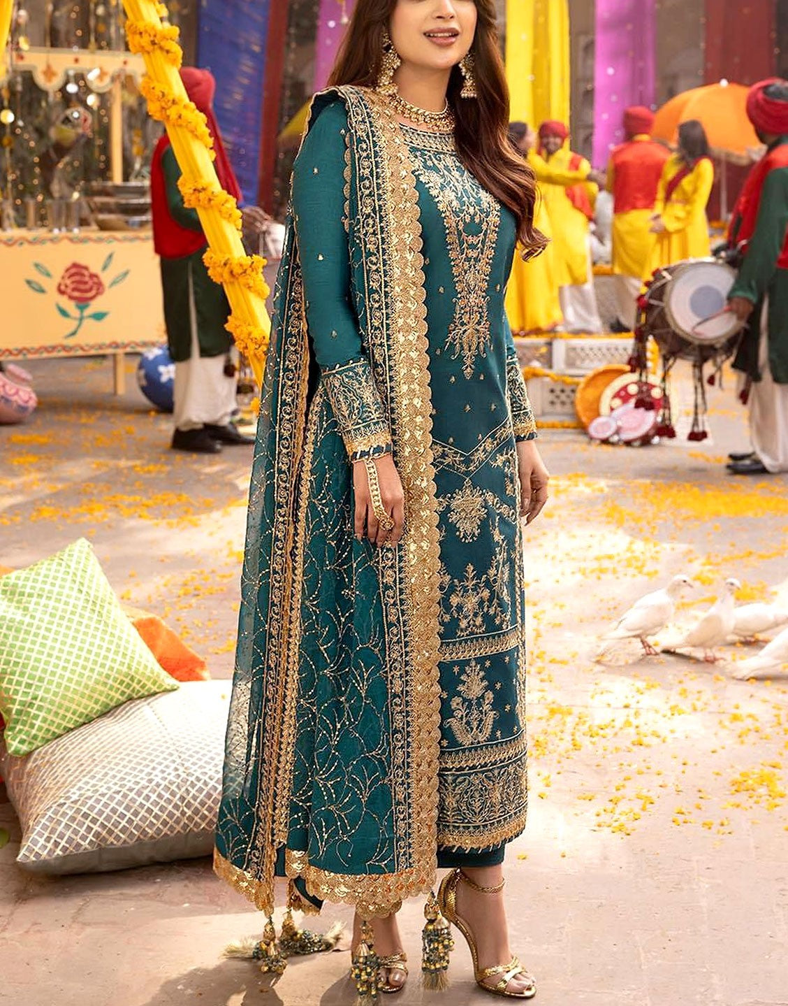 Fancy Embroidered Chiffon Party Wear Dress 