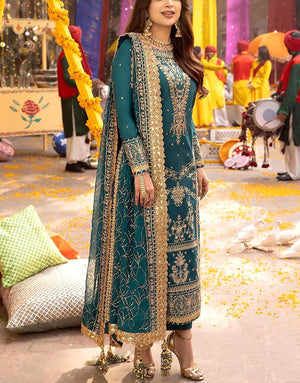 Fancy Embroidered Chiffon Party Wear Dress 