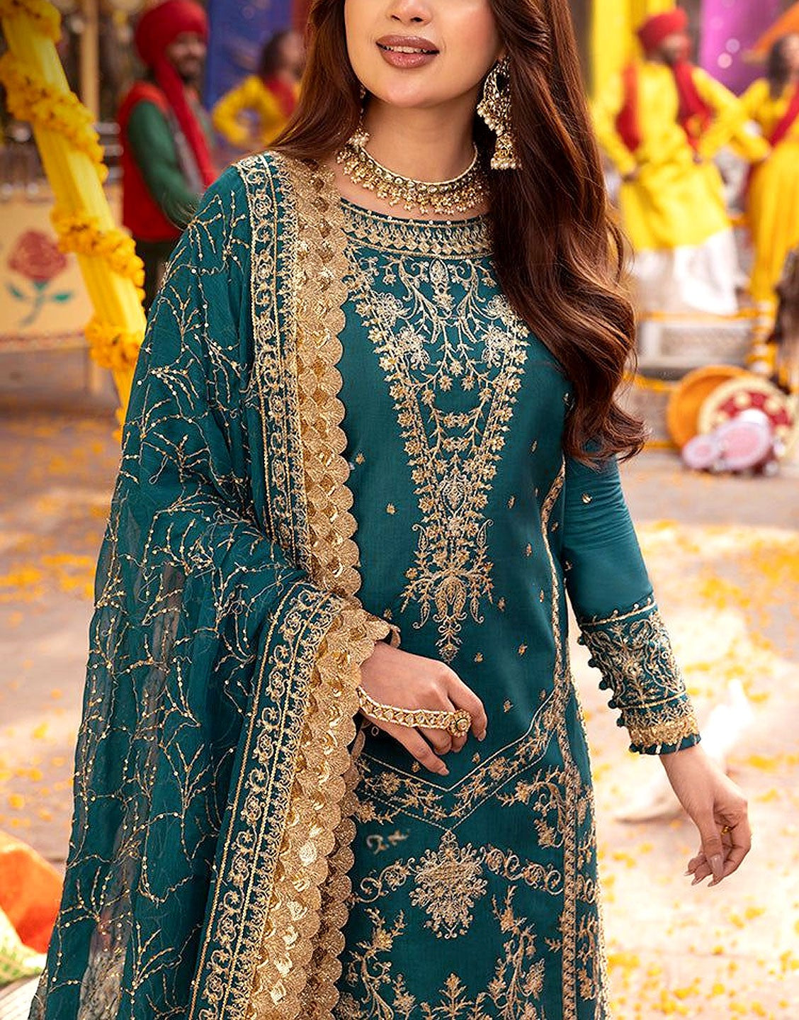 Fancy Embroidered Chiffon Party Wear Dress