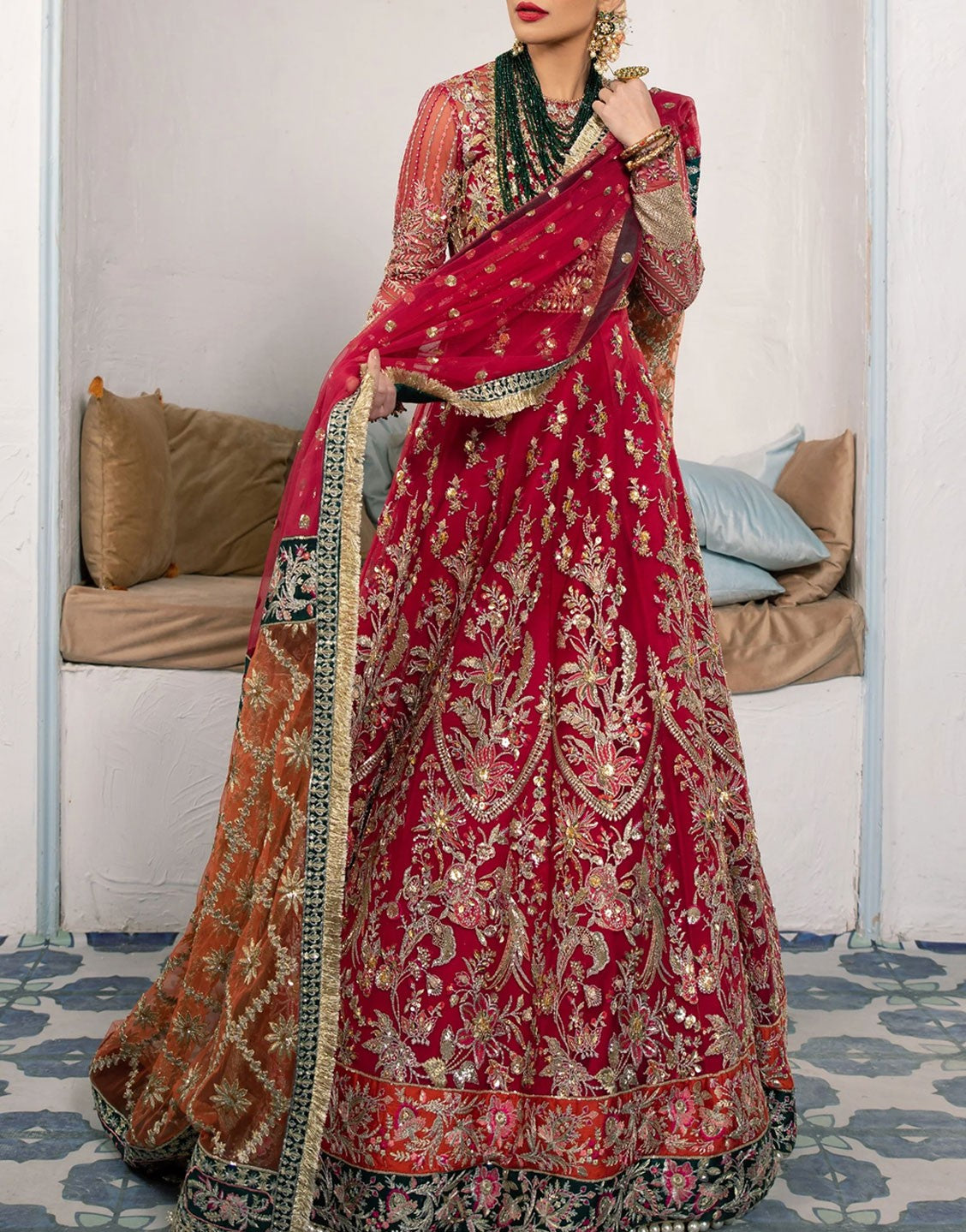 Maryam Hussain Luxury Heavy Embroidered Bridal Dress | NARGIS WD-04