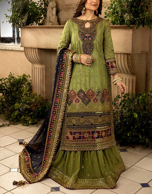 Luxurious Heavy Embroidered Chiffon Wedding Dress 2024