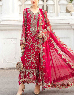 Luxury Heavy Embroidered Chiffon Wedding Dress 