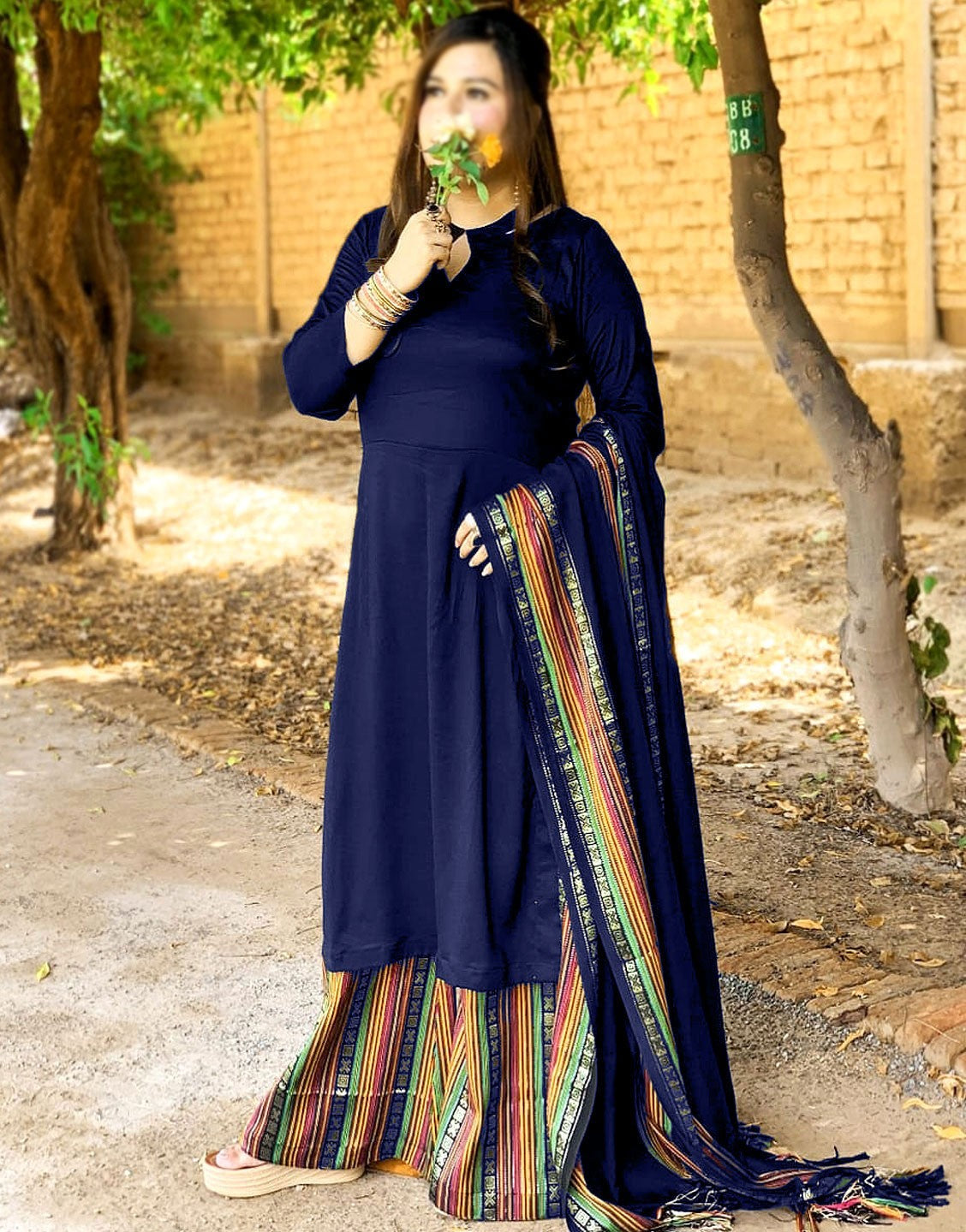Traditional 3-Pieces Navy Blue Sussi Dress