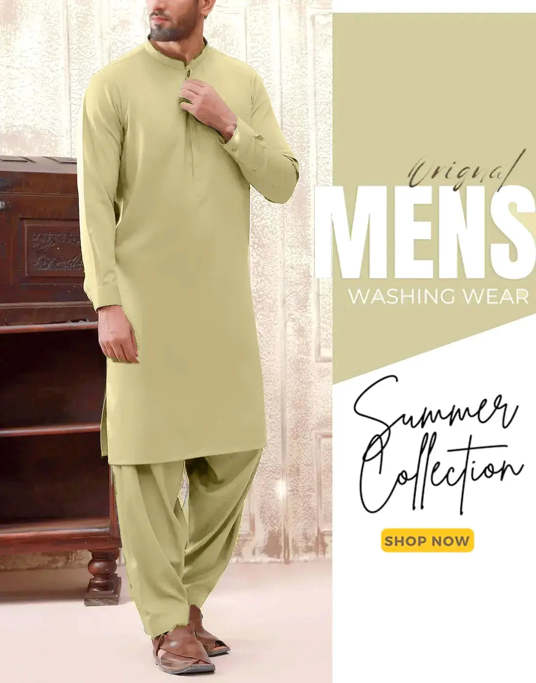 Unstitched Men's Wash n Wear Shalwar Kameez Suit