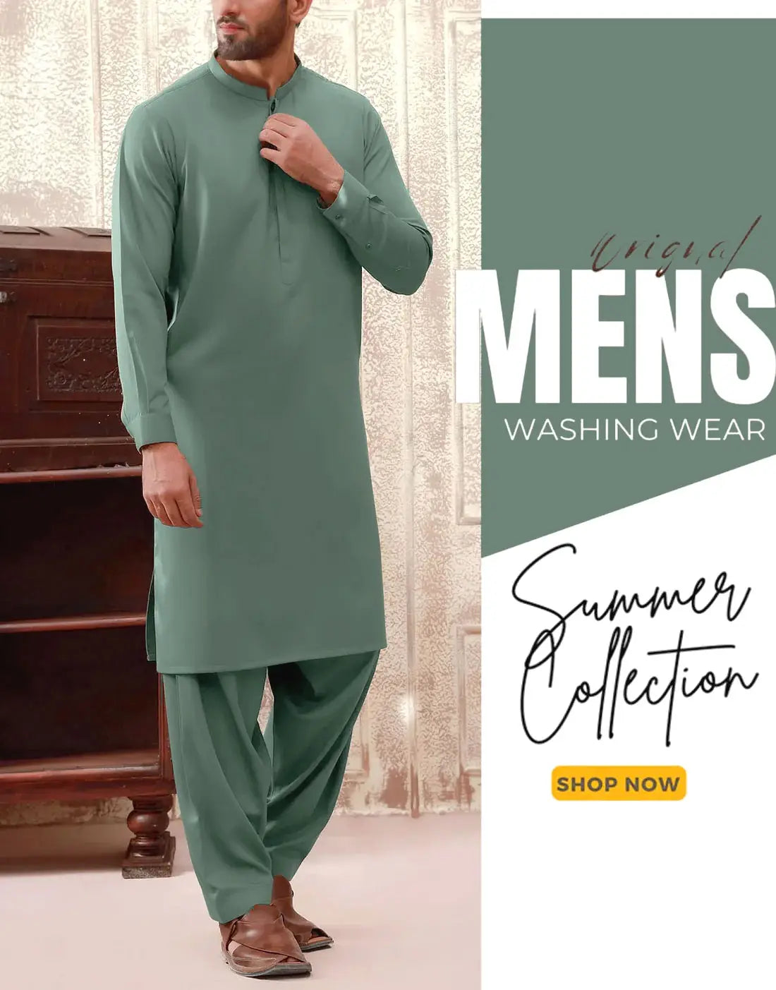 Unstitched Men's Wash n Wear Shalwar Kameez Suit