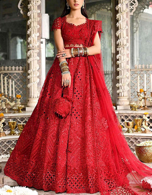Luxury Handwork Heavy Embroidered NET Bridal Maxi Dress 