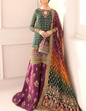 Luxury Embroidered with Heavy Handwork Organza Bridal Wear Dress 