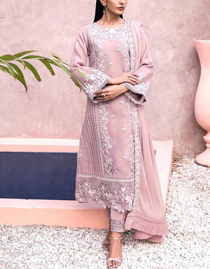 Elegant Embroidered Fancy Chiffon Party Wear Dress 
