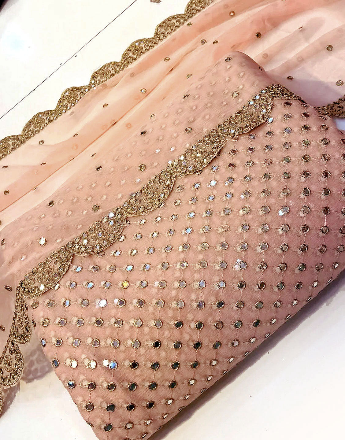 Hiba Bukhari Design: 3-Piece 9mm Chiffon Dress with Cutwork Dupatta