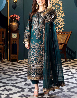 Heavy Embroidered Fancy Chiffon Party Wear Dress 