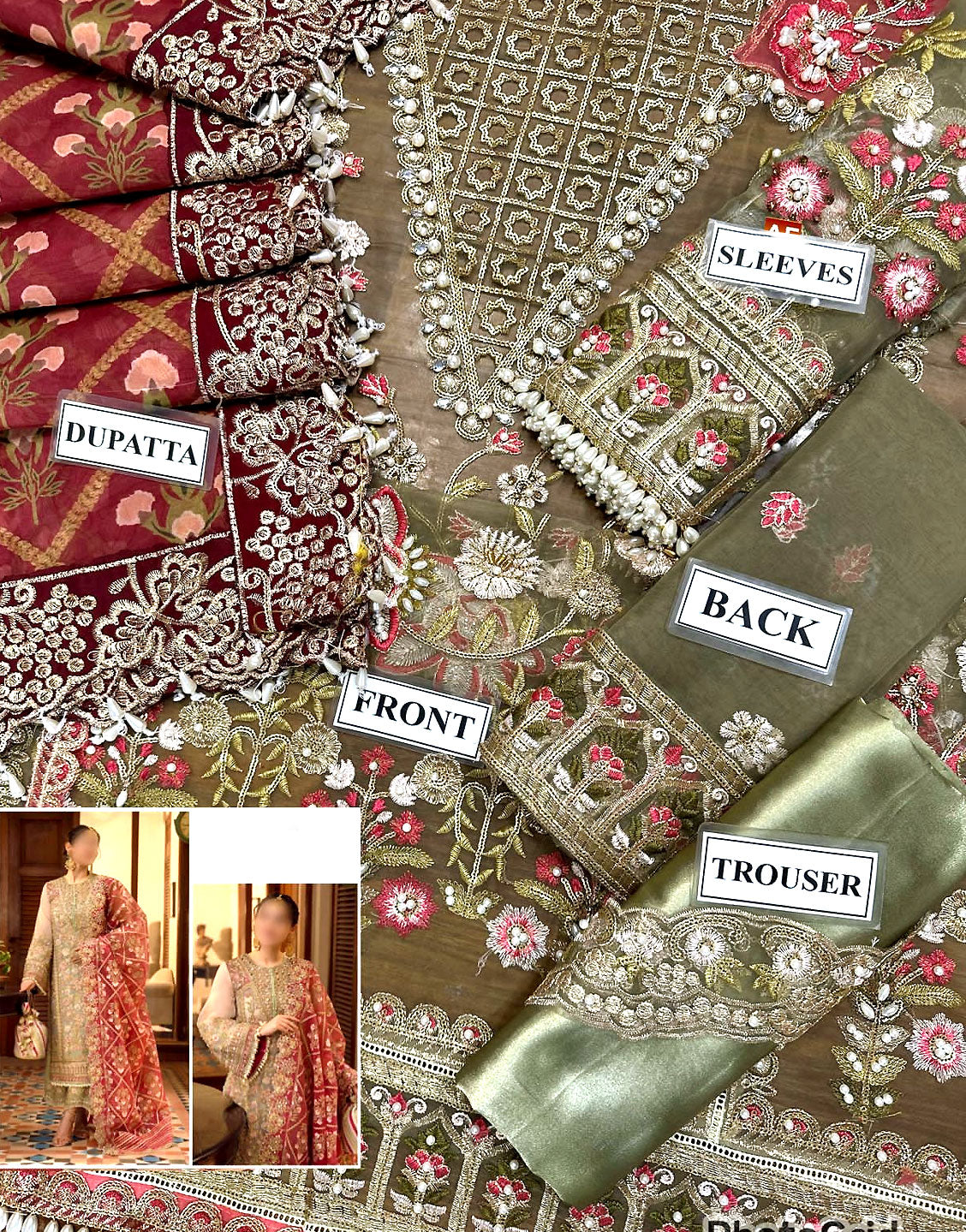 Luxury Handcrafted & Heavy Embroidered Organza Bridal Dress