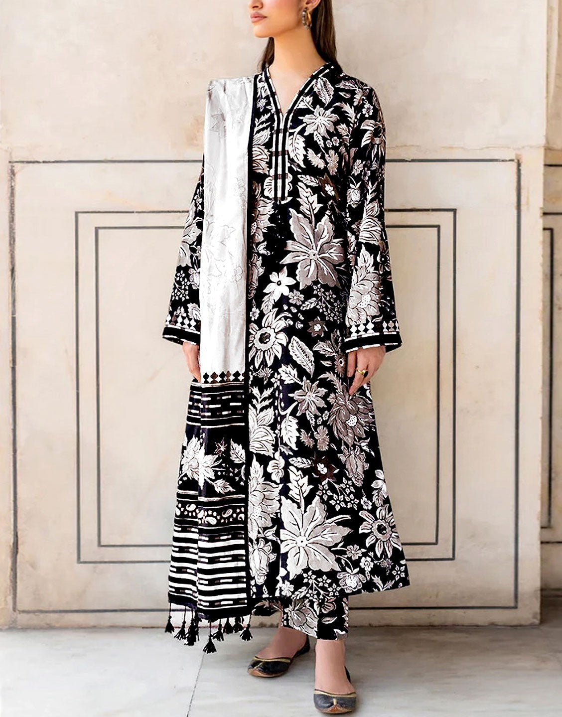 All-Over Digital Print Lawn Dress  with Voil Lawn Dupatta