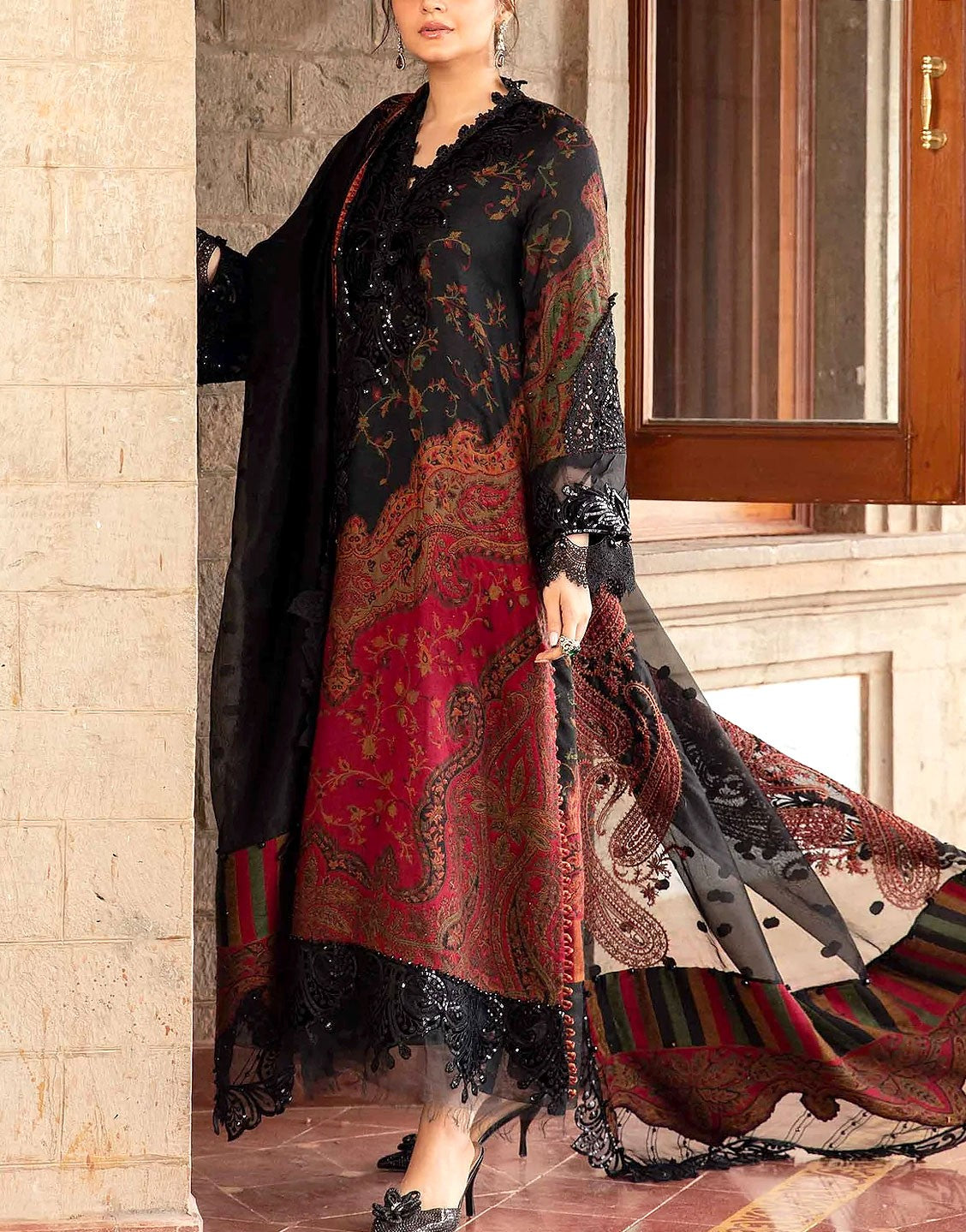 Trendy Embroidered Lawn Dress  with Chiffon Dupatta