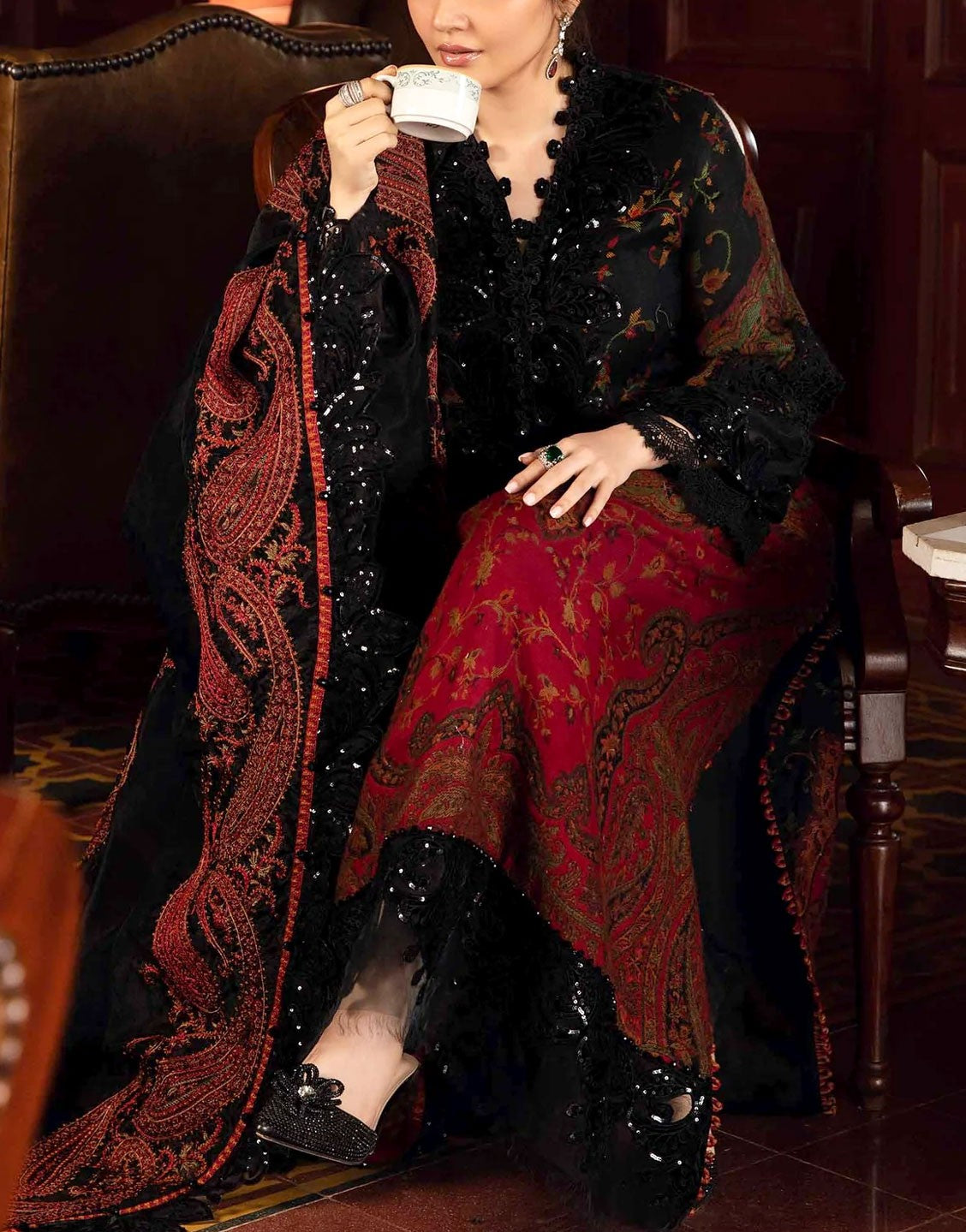 Trendy Embroidered Lawn Dress with Chiffon Dupatta - Out of Stock