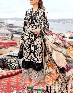 Trendy Embroidered Lawn Dress  with Printed Chiffon Dupatta