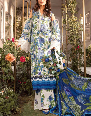 All-Over Print Embroidered Lawn Dress  with Chiffon Dupatta