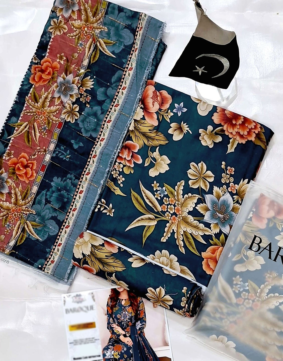 All-Over Digital Print Lawn Suit with Swiss Zari Dupatta - Out of Stock