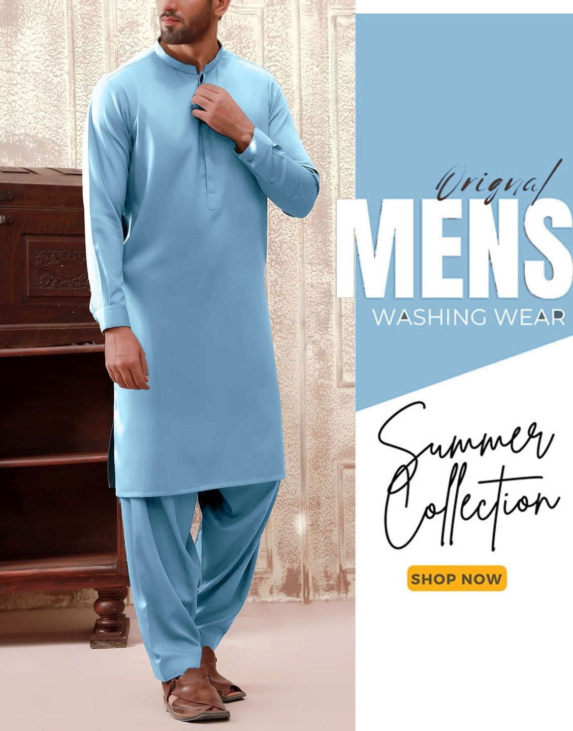 Unstitched Men's Wash n Wear Shalwar Kameez Suit