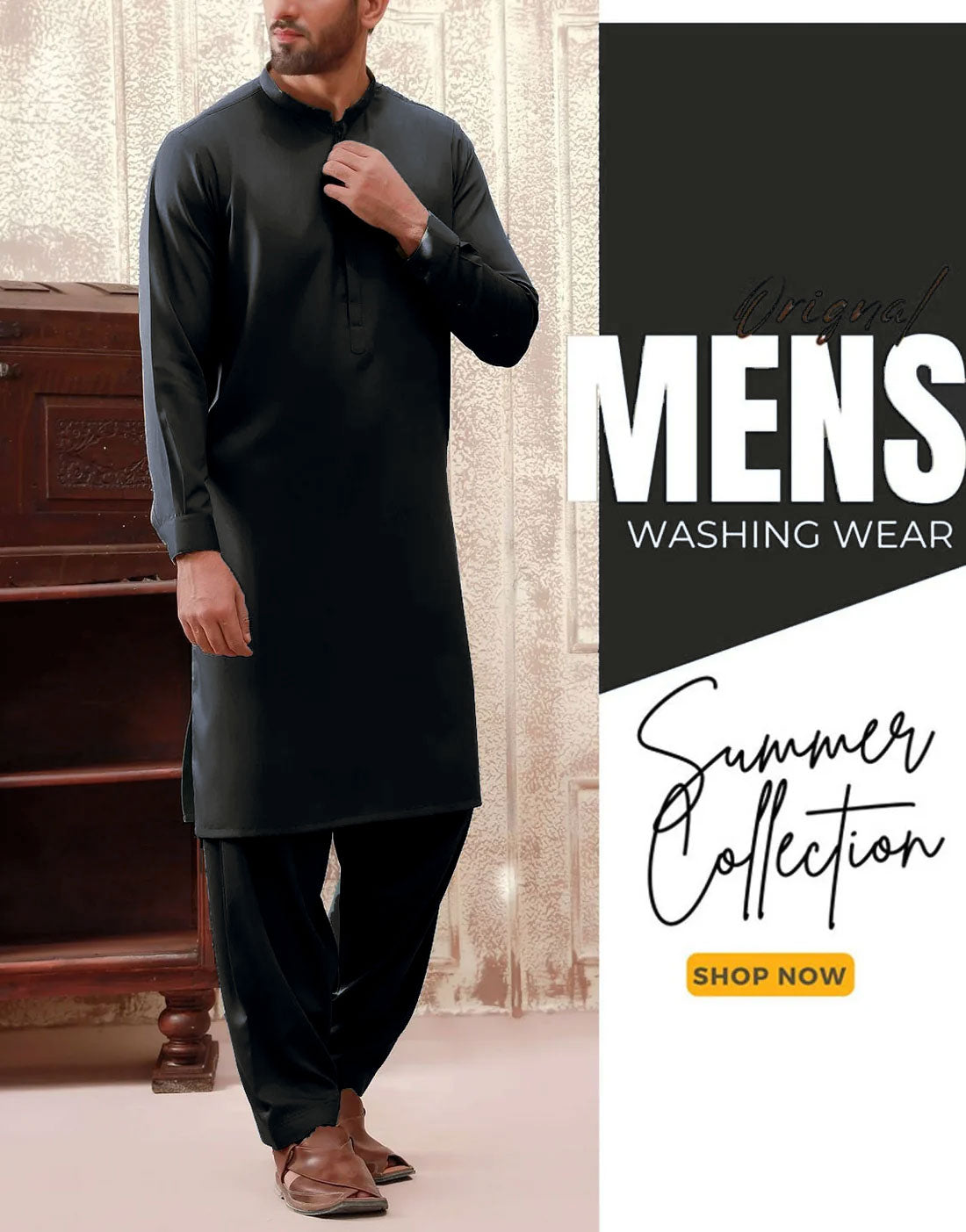 Unstitched Men's Wash n Wear Shalwar Kameez Suit