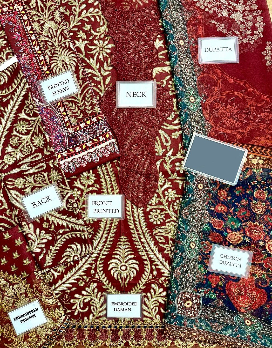 All-Over Print Embroidered Lawn Suit with Chiffon Dupatta