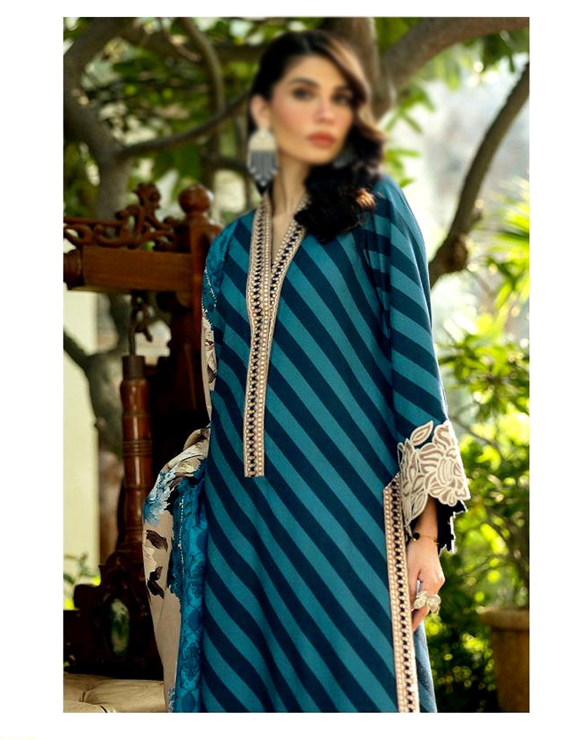 All-Over Digital Print Embroidered EID Lawn Dress with Lawn Dupatta - Out of Stock