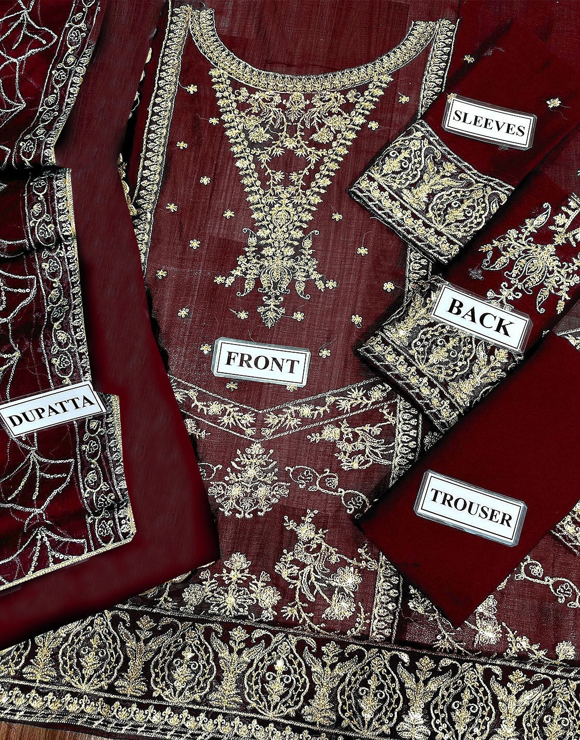 Fancy Embroidered Chiffon Party Wear Dress