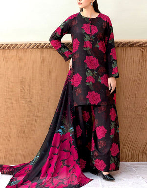 All-Over Digital Print Swiss Lawn Dress  with Silk Dupatta