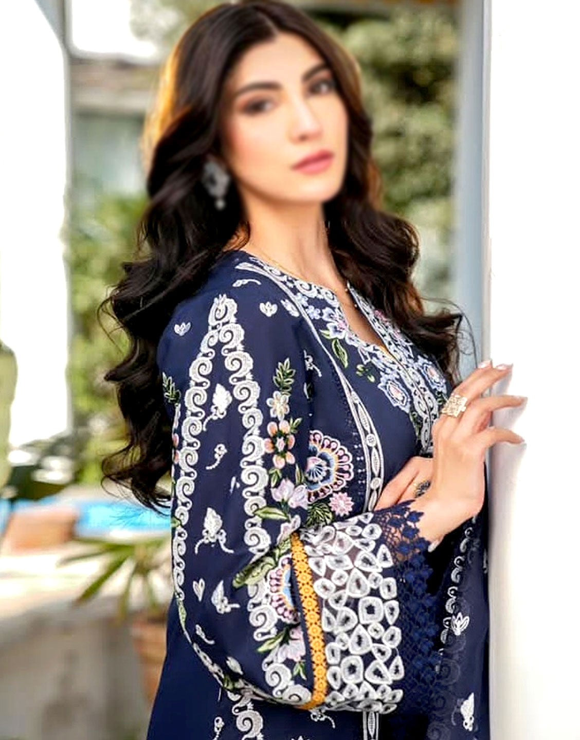 Glamorous Heavy Embroidered Lawn Party Dress with Khaddi NET Dupatta - Out of Stock