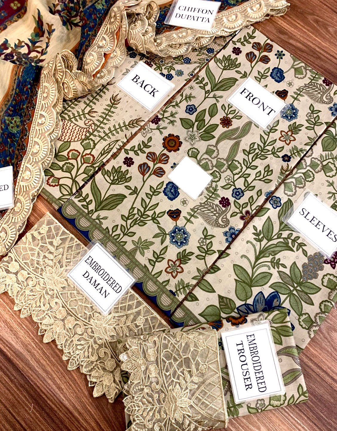 All-Over Print Embroidered Lawn Dress with Emb. Chiffon Dupatta - Out of Stock