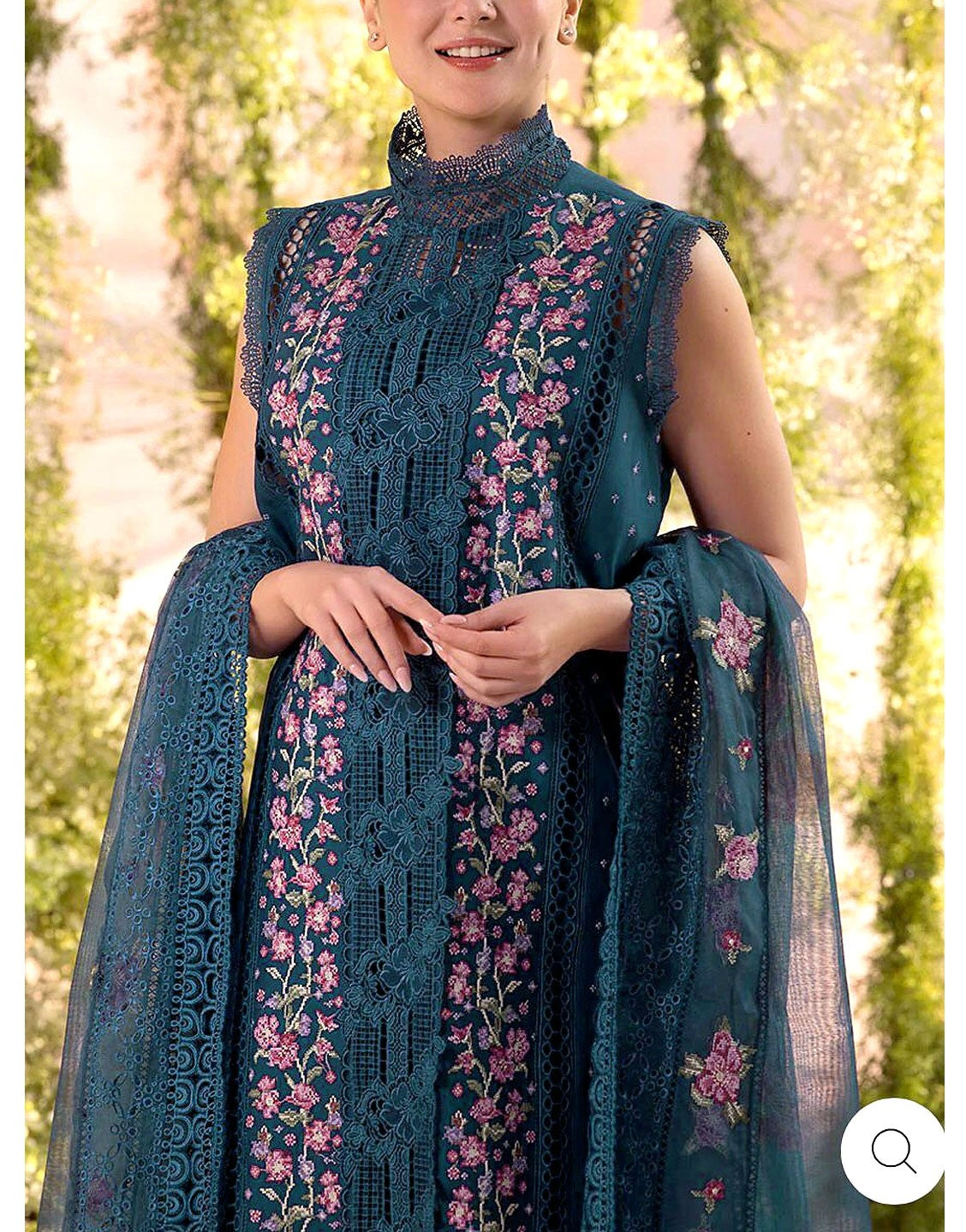 Luxury Heavy Schiffli Embroidered Lawn Party Dress with Khaddi NET Dupatta - Out of Stock
