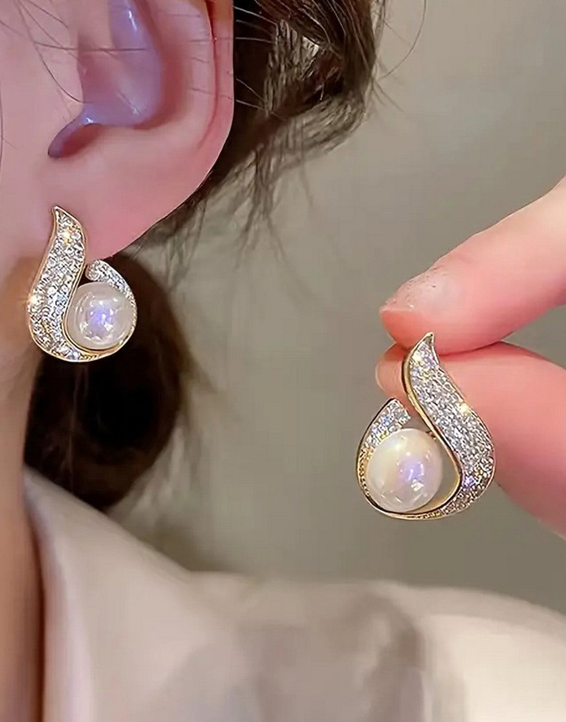 French Style Luxury Exaggerated Stud Earrings for Girls