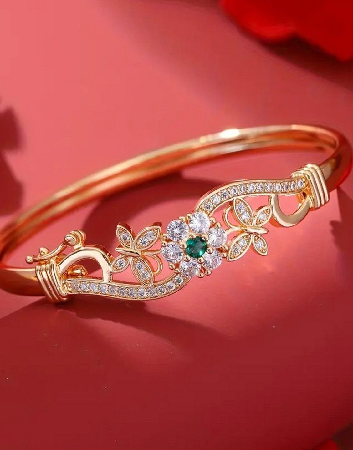 Luxury Synthetic Rhinestones Bangle Bracelet for Ladies