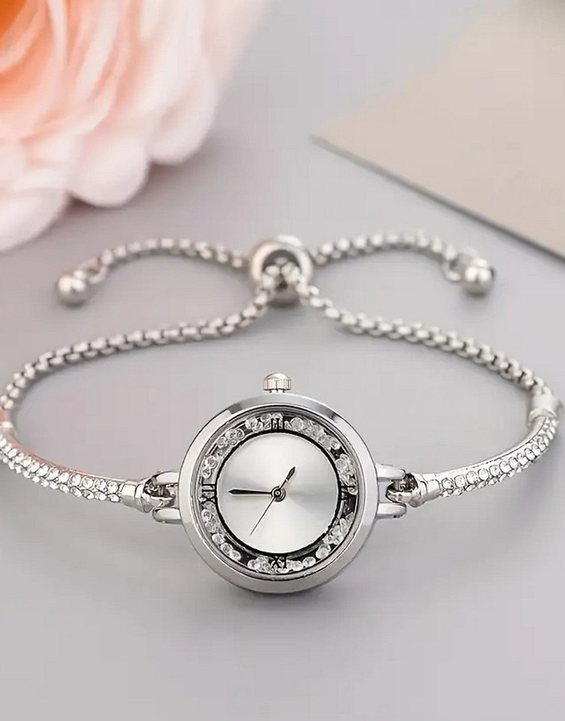 Elegant Silver Ladies Bracelet Watch