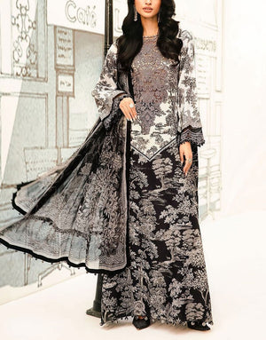 All-Over Print Embroidered Lawn Dress  with Chiffon Dupatta