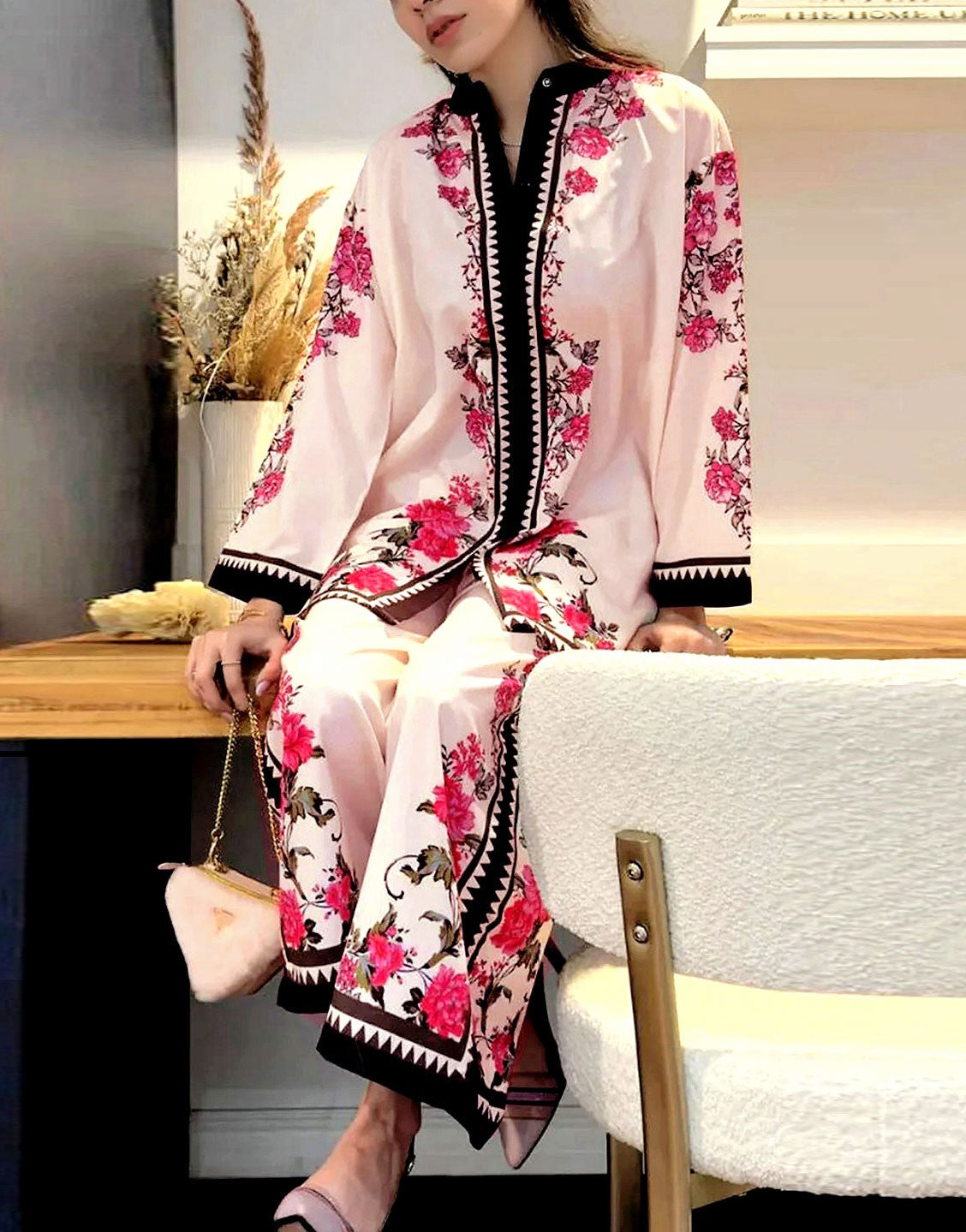 IB Angan All-Over Digital Print 3-Piece Khaddar Suit 