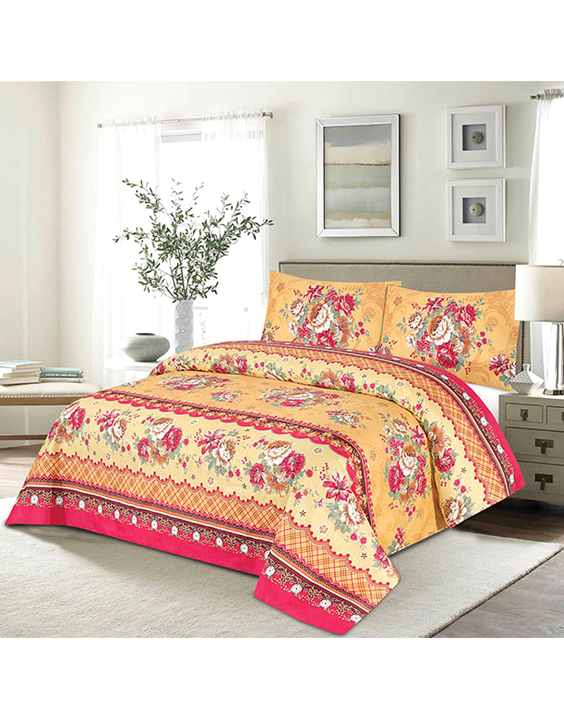 King Size Crystal Cotton Bed Sheet