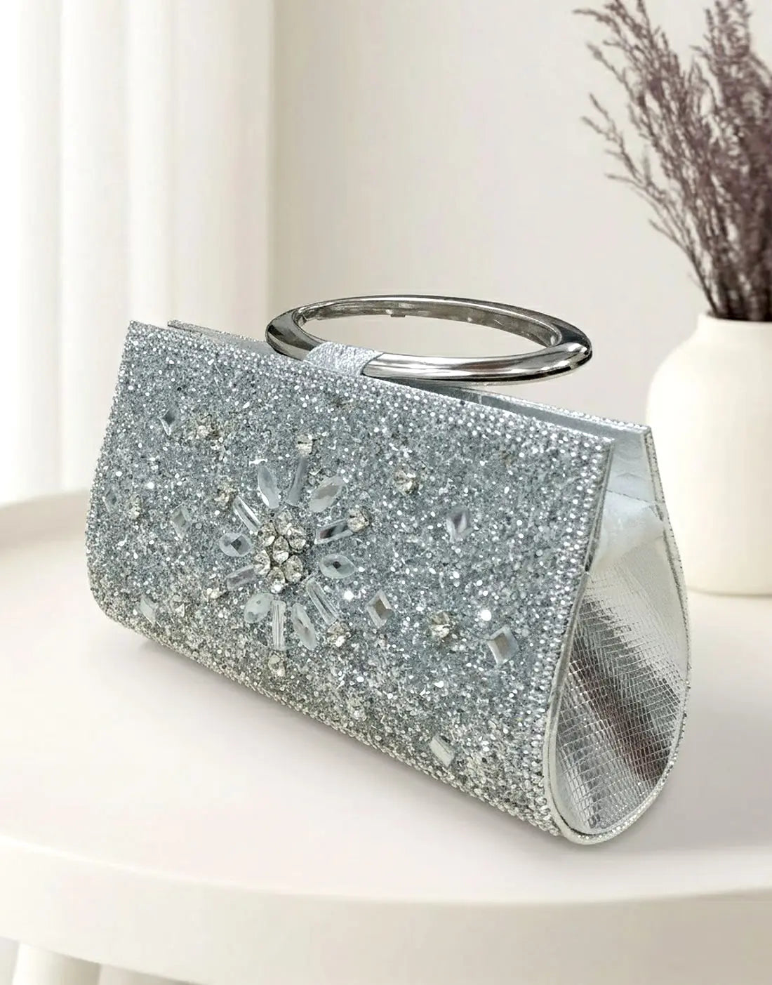 Stylish Silver Clutch Purse for Women