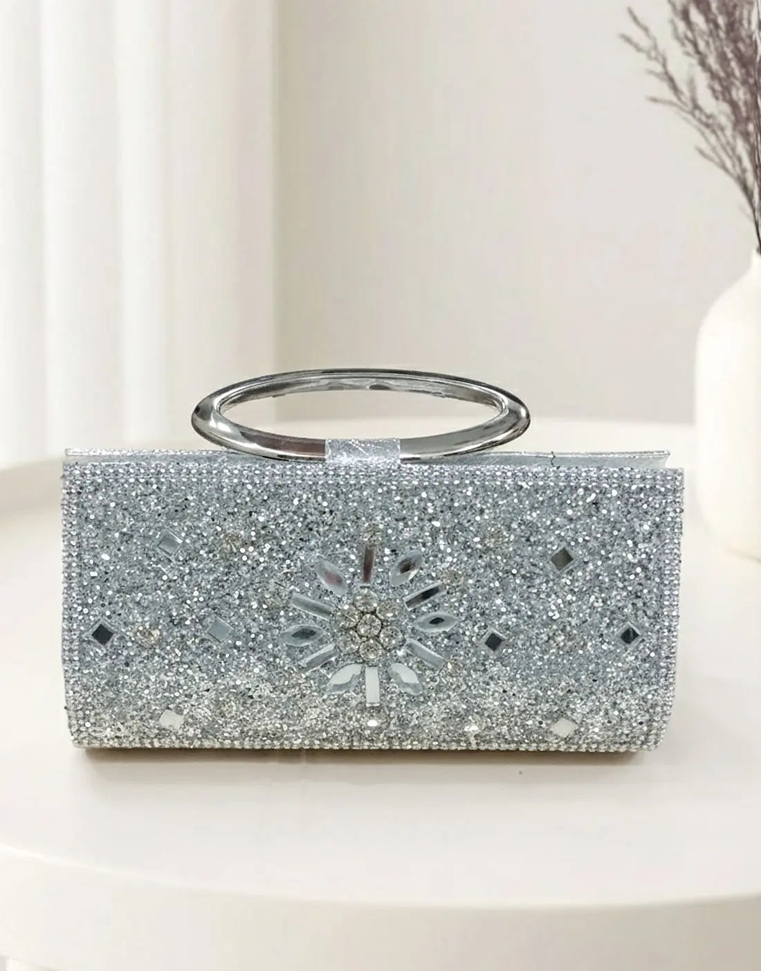Stylish Silver Clutch Purse for Women