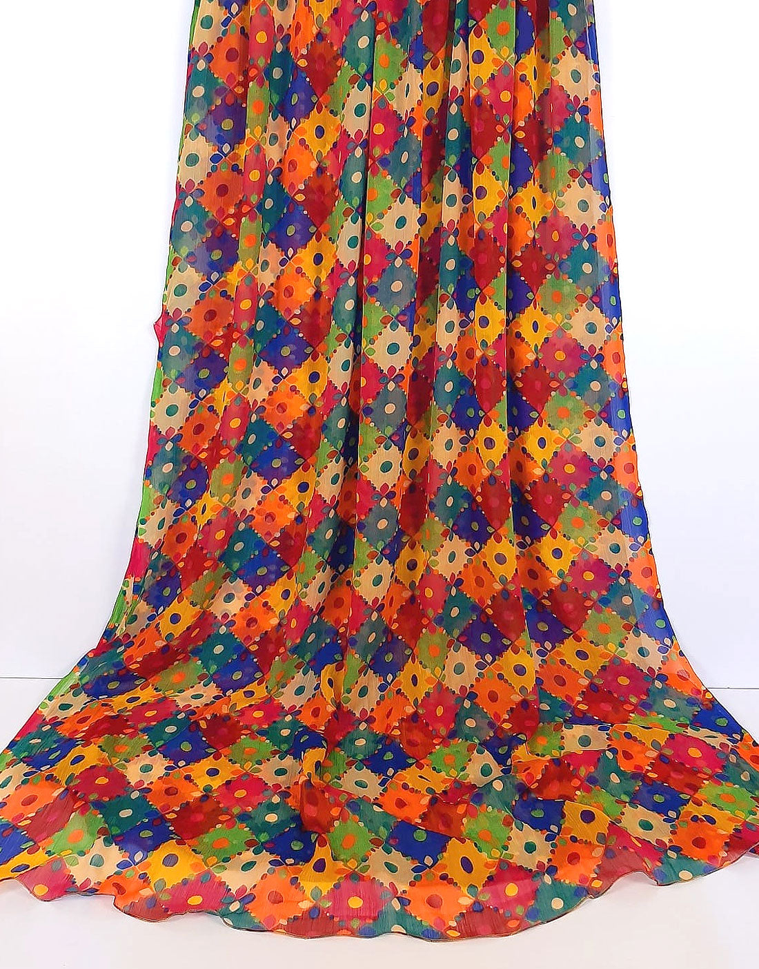 Multicolor Printed Chiffon Dupatta for Mayun & Mehndi Function