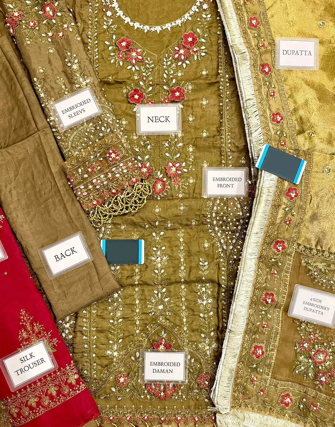 Luxurious Hand‑Embellished Embroidered Raw Silk Bridal Wear Dress